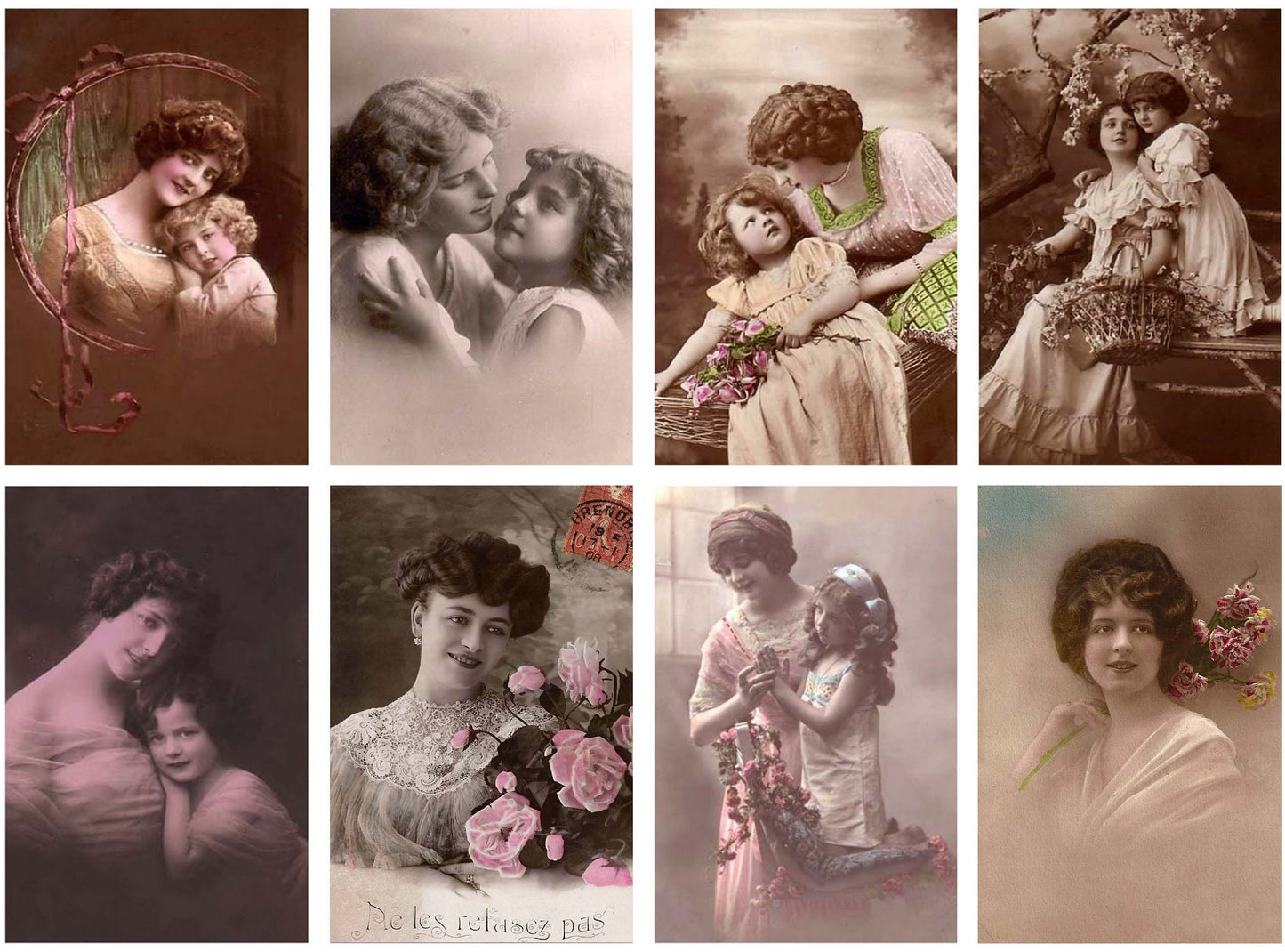 mother and child decoupage paper