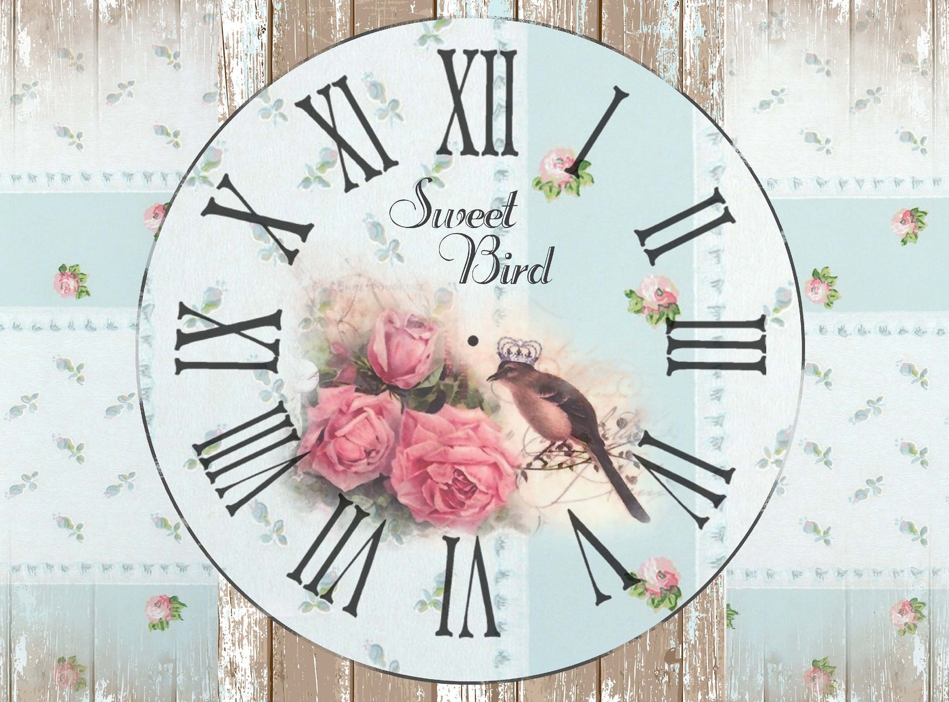 Large Rice Paper for Decoupage - Furniture Decoupage - Vintage Decoupage - Decoupage Paper - Sweat Bird Clock