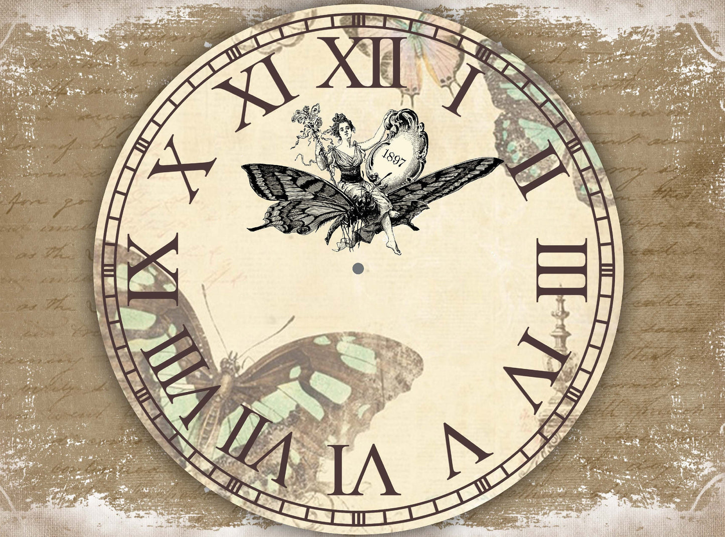 clock decoupage paper