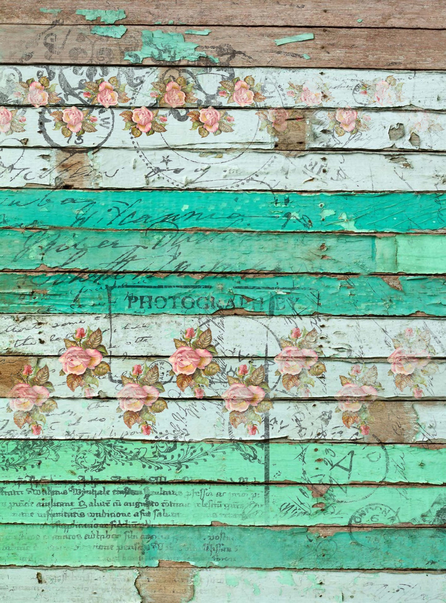 wooden floor decoupage paper