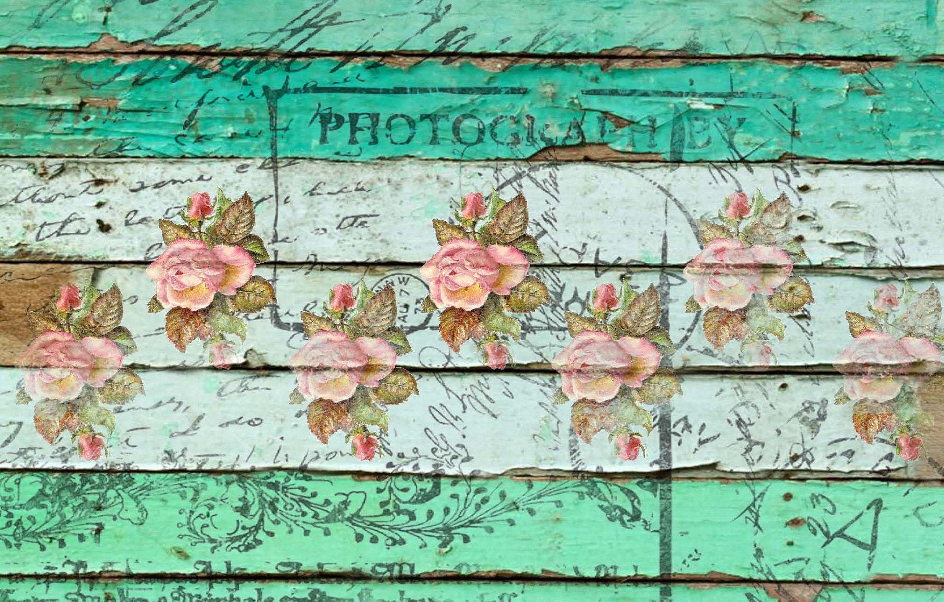 Large Rice Paper for Decoupage - Furniture Decoupage - Vintage Decoupage - Decoupage Paper - Old Wooden Floor