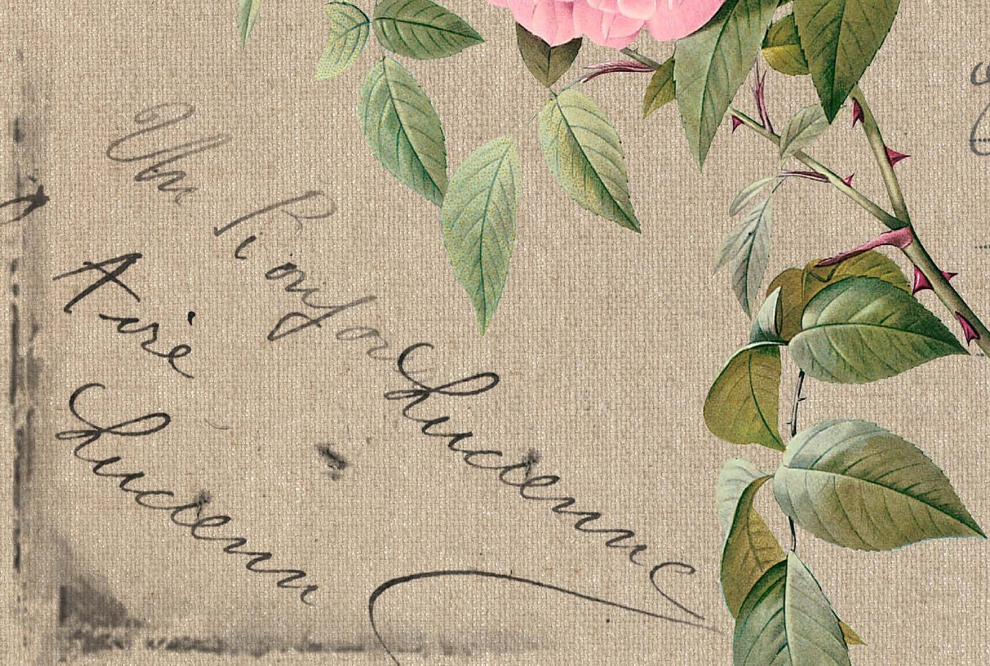 Post Card - Large Rice Paper for Decoupage - Furniture Decoupage - Vintage Decoupage - Floral Decoupage Paper