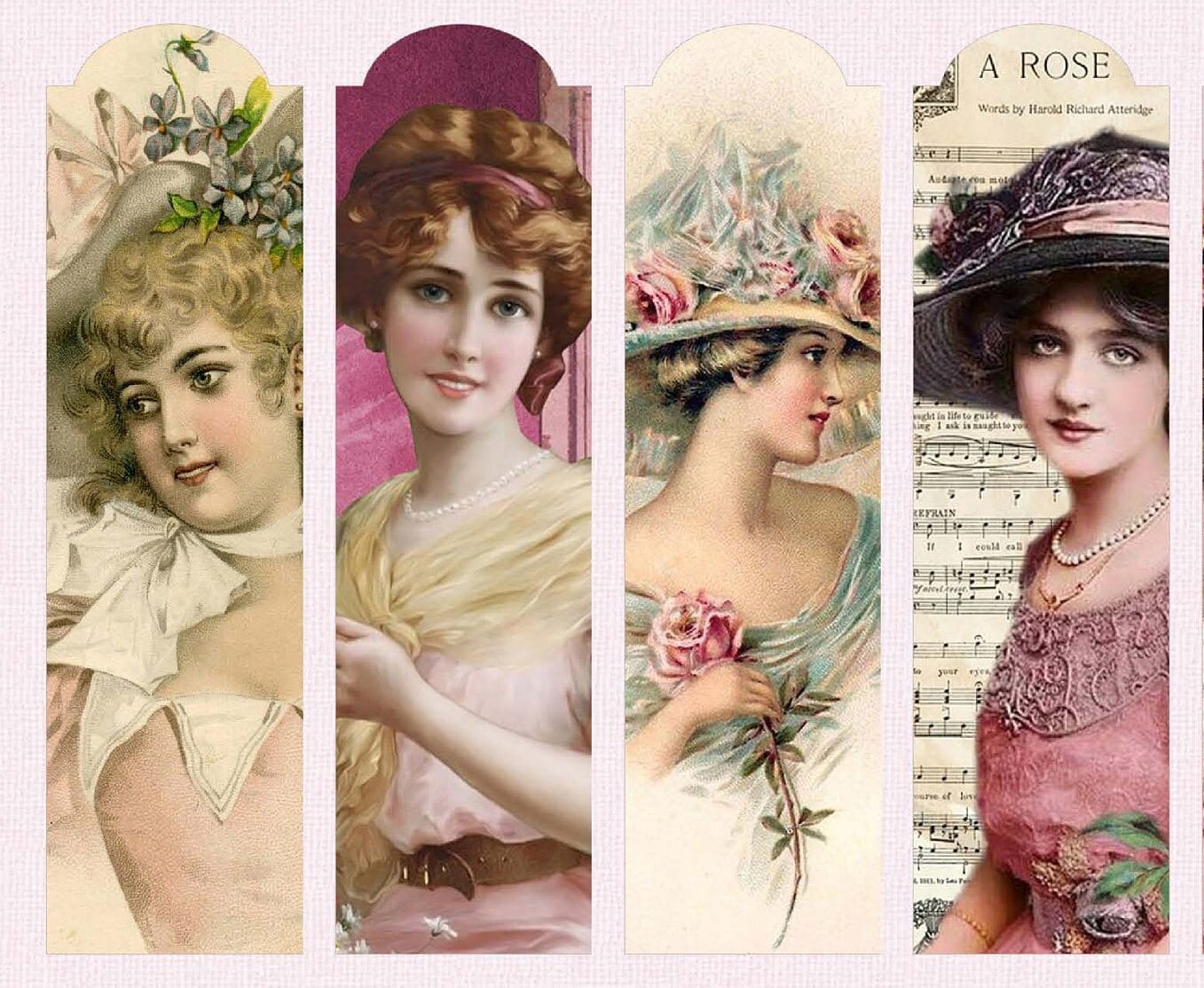Large Rice Paper for Decoupage - Furniture Decoupage - Vintage Decoupage - Floral Decoupage Paper - Victorian Woman