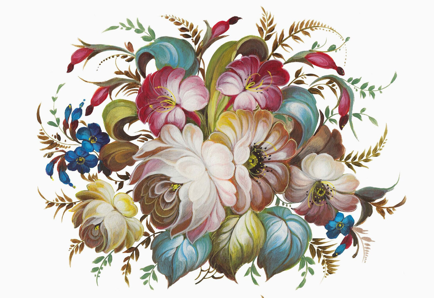 Oil Paint Flowers - Large Rice Paper for Decoupage - Furniture Decoupage - Vintage Decoupage - Floral Decoupage Paper