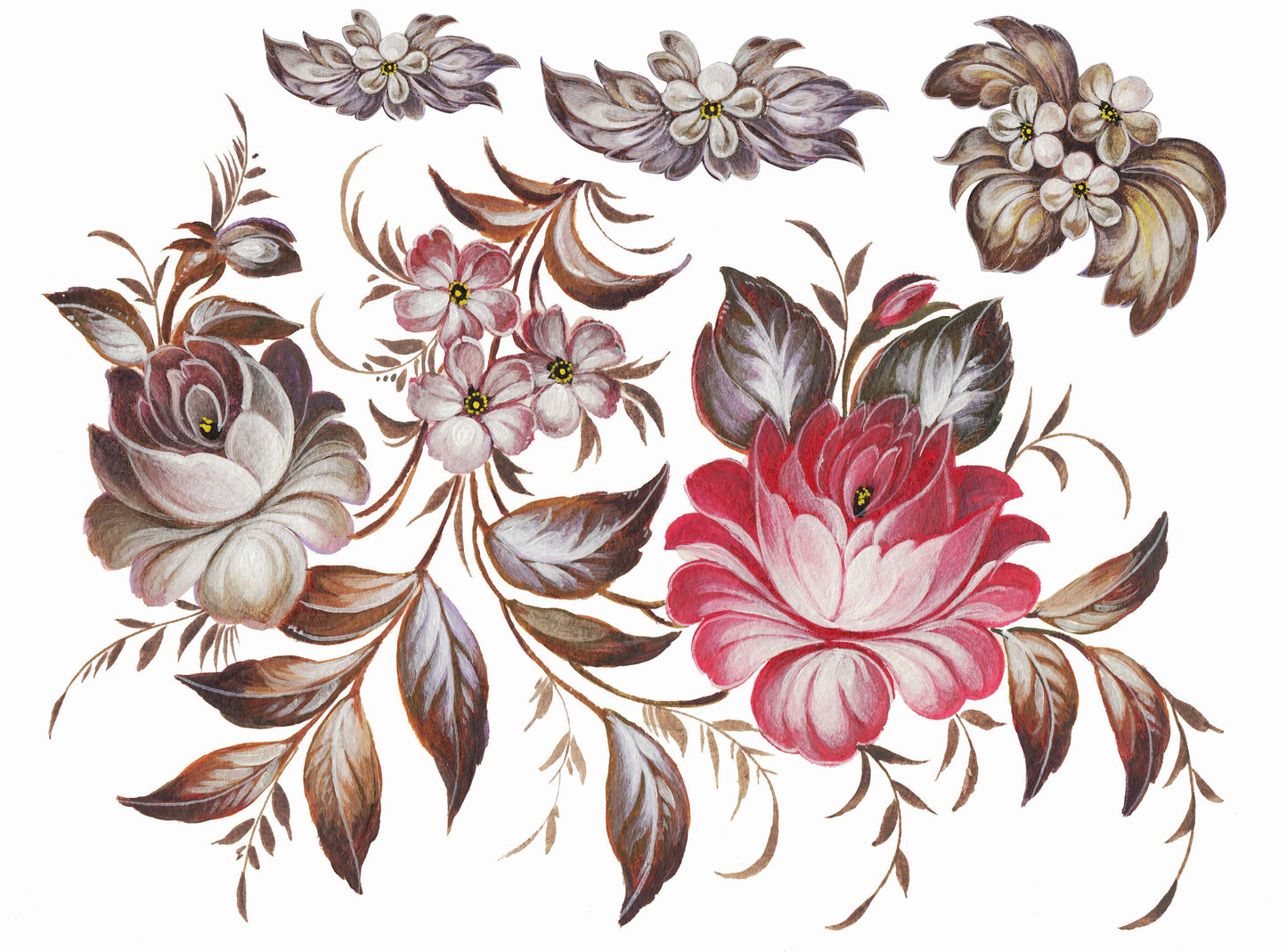 Oil Paint Flowers - Large Rice Paper for Decoupage - Furniture Decoupage - Vintage Decoupage - Floral Decoupage Paper
