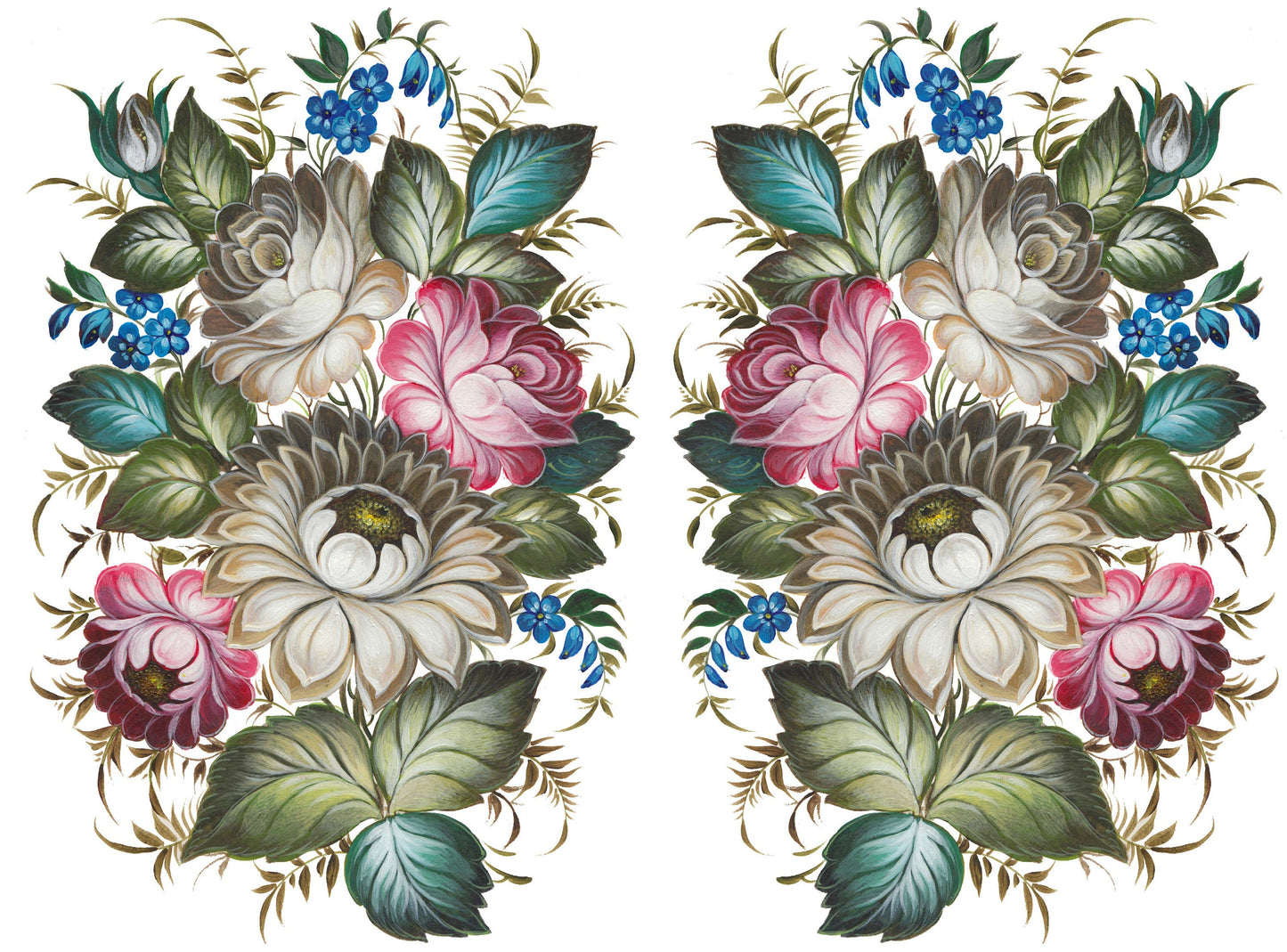 Oil Paint Flowers - Large Rice Paper for Decoupage - Furniture Decoupage - Vintage Decoupage - Floral Decoupage Paper