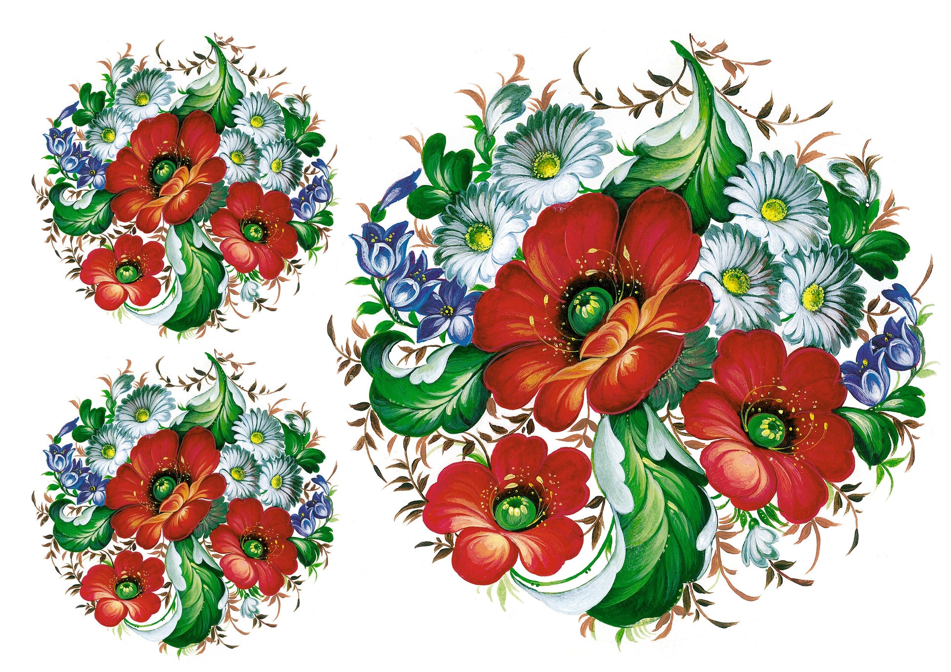 Oil Paint Flowers - Large Rice Paper for Decoupage - Furniture Decoupage - Vintage Decoupage - Floral Decoupage Paper