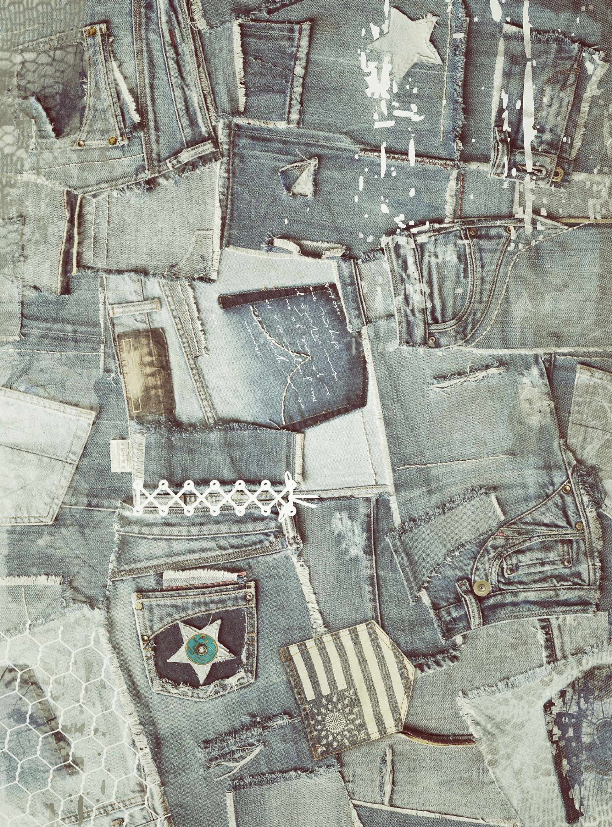 Denim Rice Paper - Large Decoupage Paper for Furniture