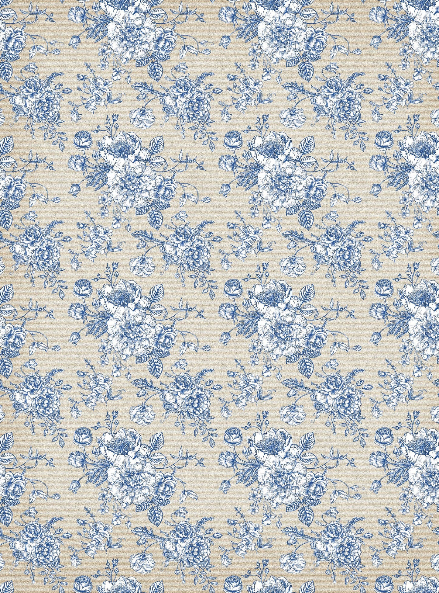 Blue Flowers - Large Rice Paper for Decoupage - Furniture Decoupage - Vintage Decoupage - Decoupage Paper
