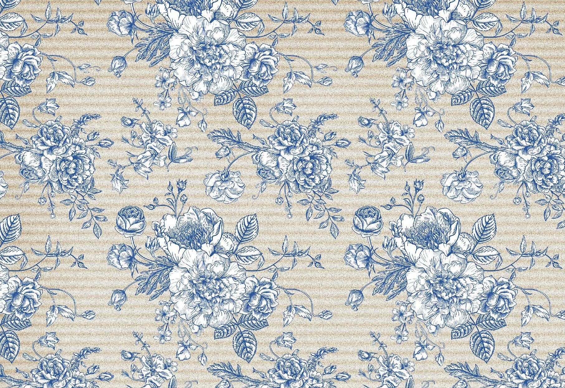 Blue Flowers - Large Rice Paper for Decoupage - Furniture Decoupage - Vintage Decoupage - Decoupage Paper