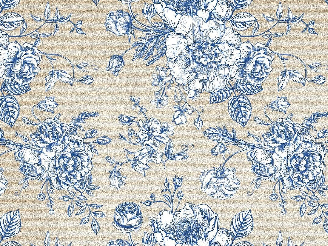 Blue Flowers - Large Rice Paper for Decoupage - Furniture Decoupage - Vintage Decoupage - Decoupage Paper