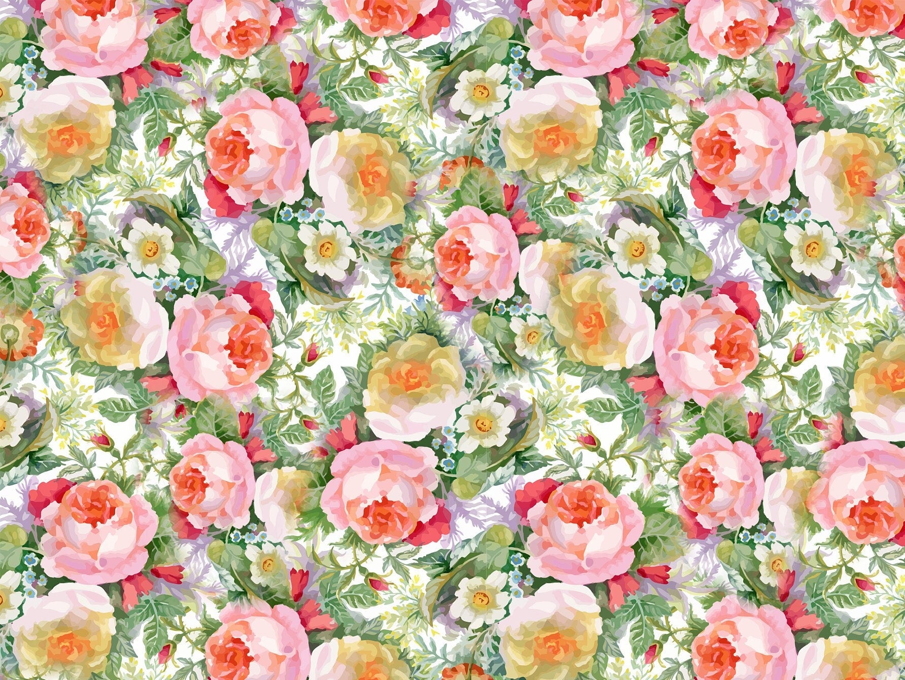 Yellow & Pink Roses - Large Rice Paper for Decoupage - Furniture Decoupage - Vintage Decoupage - Floral Decoupage Paper