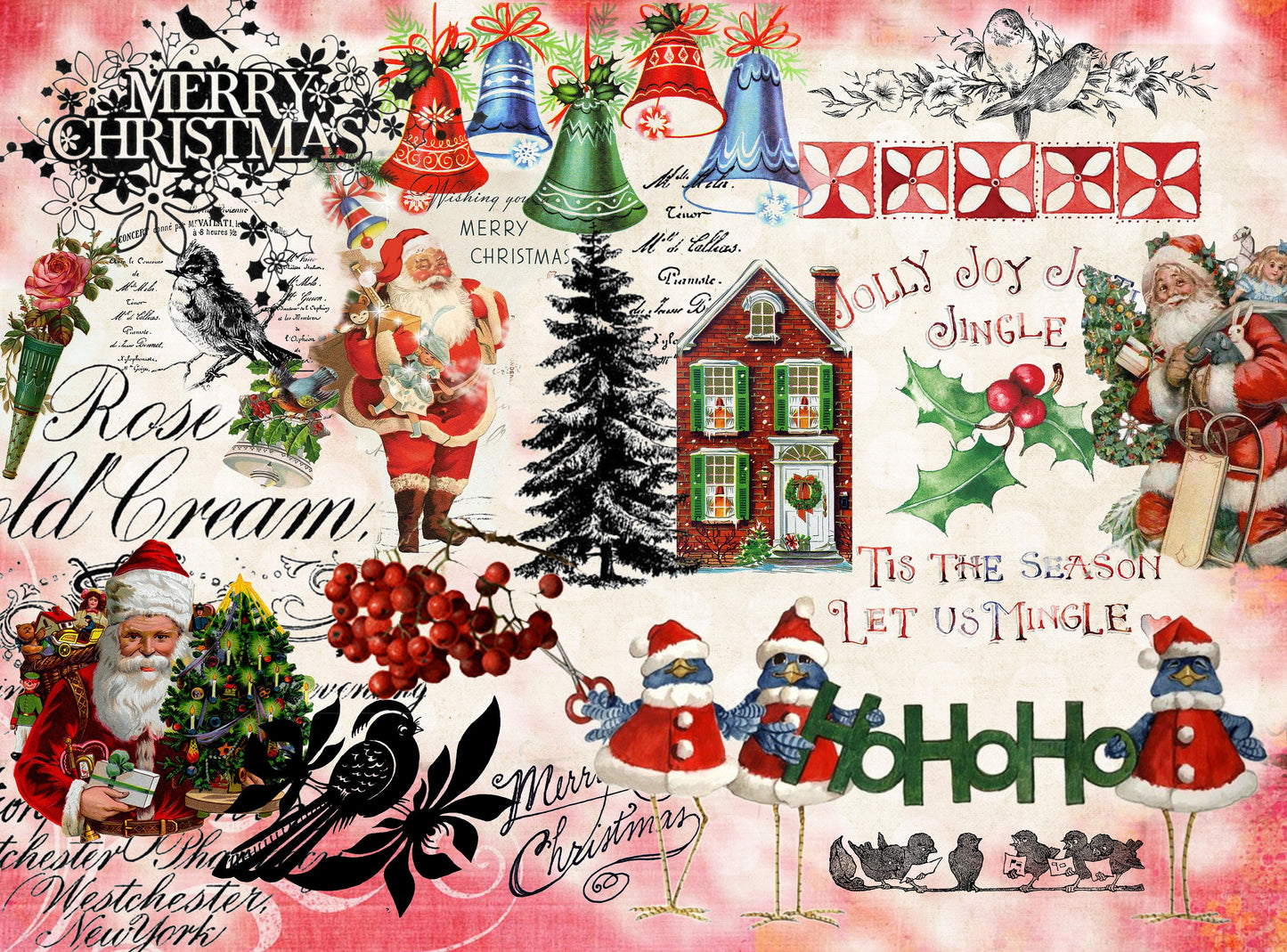 Christmas Large Rice Paper for Decoupage - Furniture Decoupage - Vintage Decoupage - Decoupage Paper