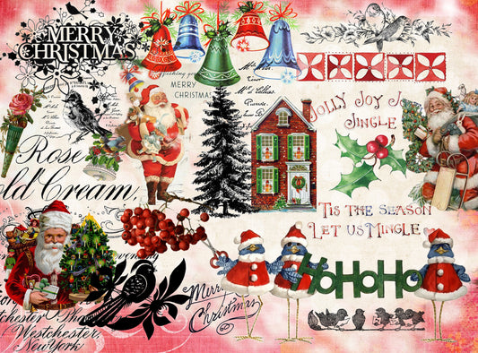 Christmas Large Rice Paper for Decoupage - Furniture Decoupage - Vintage Decoupage - Decoupage Paper