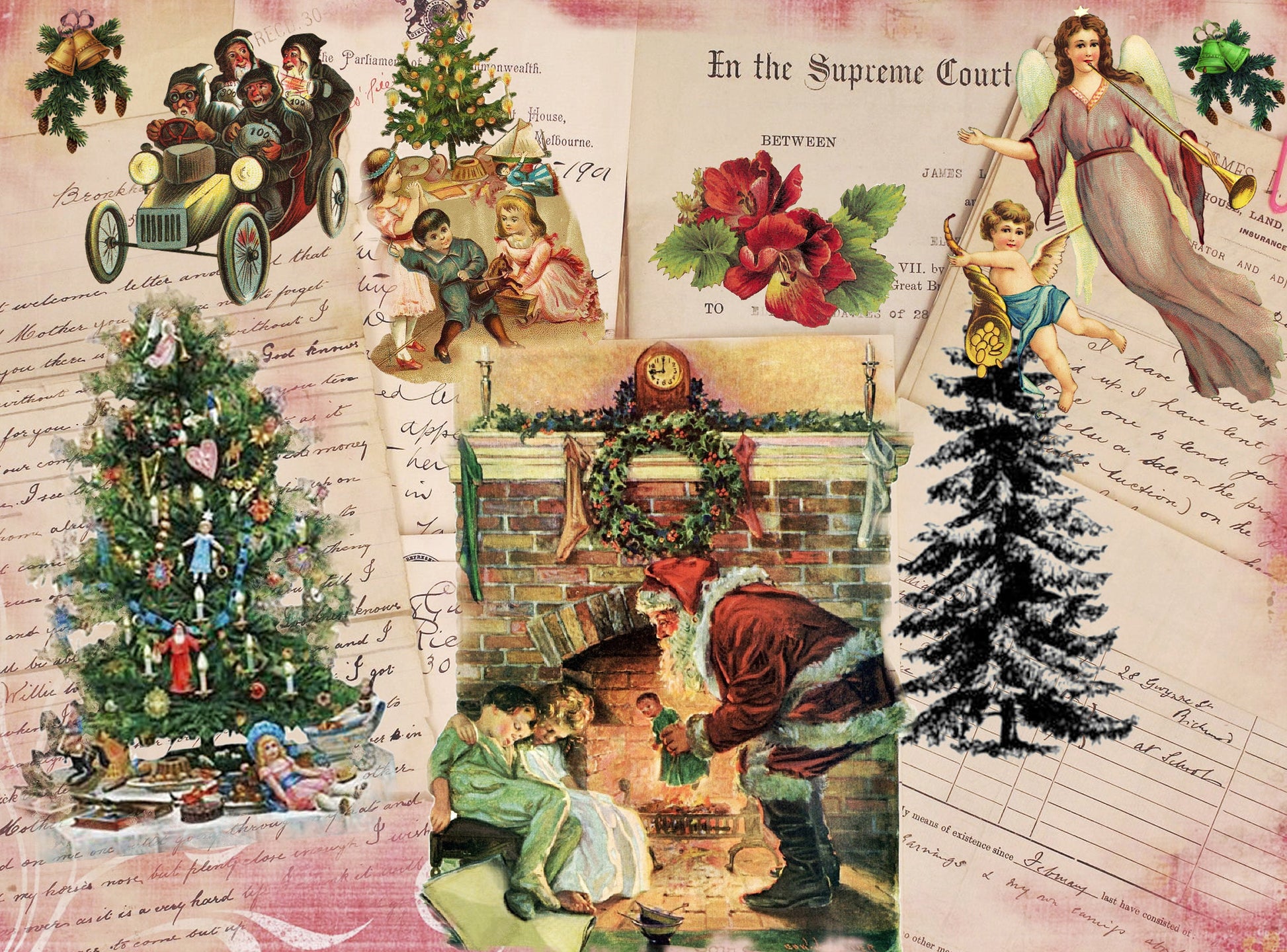 Christmas Large Rice Paper for Decoupage - Furniture Decoupage - Vintage Decoupage - Decoupage Paper