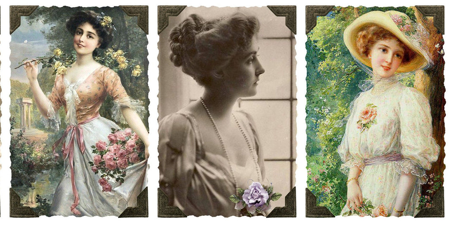 Women Portrait - Large Rice Paper for Decoupage - Furniture Decoupage - Vintage Decoupage - Decoupage Paper