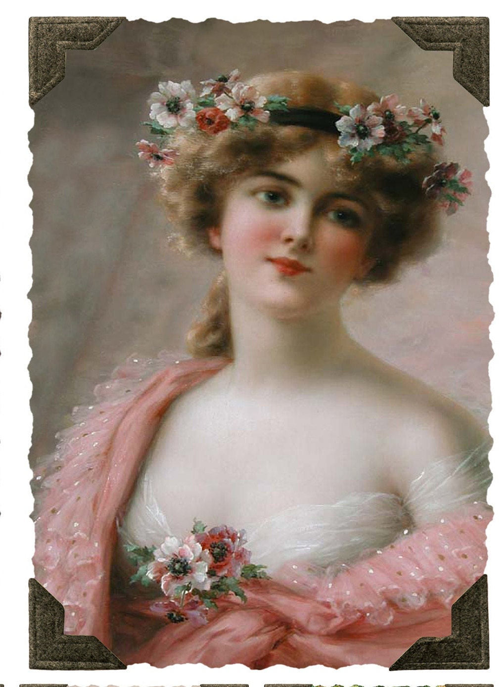 Women Portrait - Large Rice Paper for Decoupage - Furniture Decoupage - Vintage Decoupage - Decoupage Paper