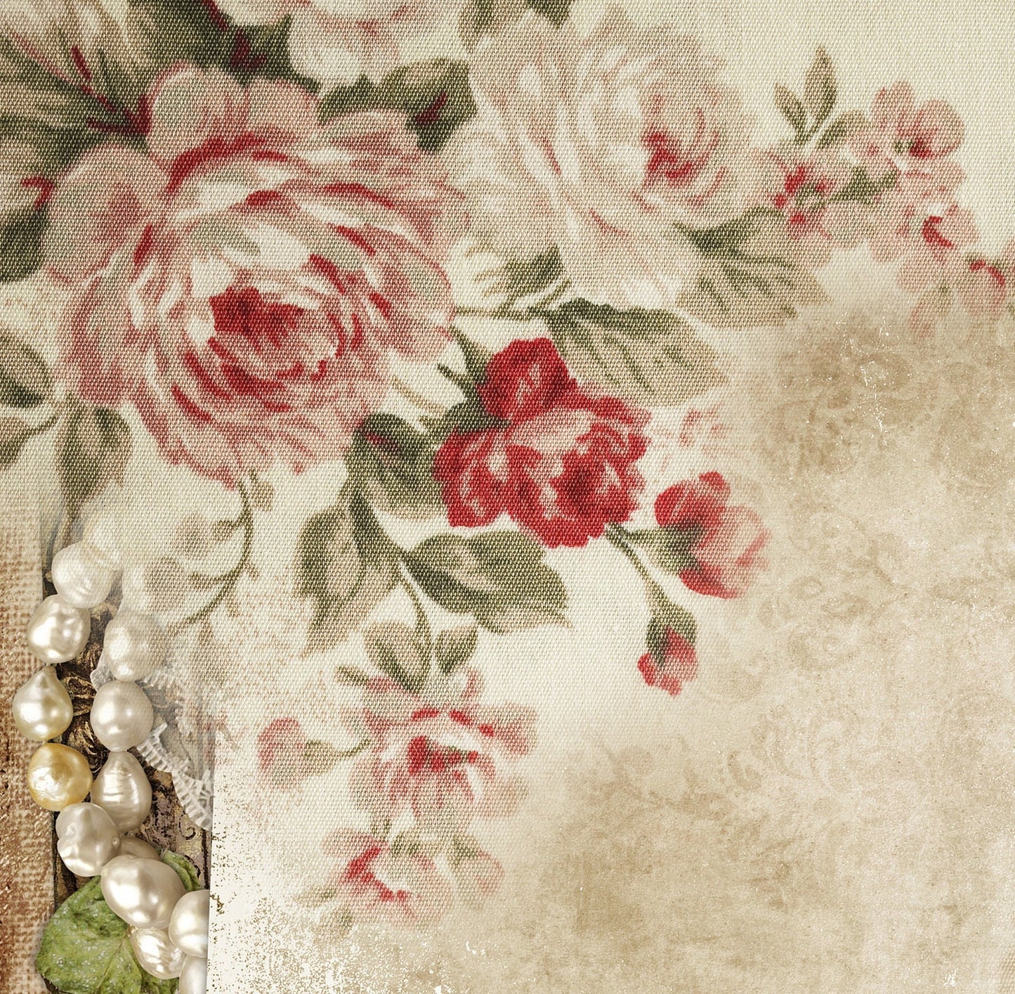 Roses Pearl Rice Paper – Large Vintage Decoupage Paper