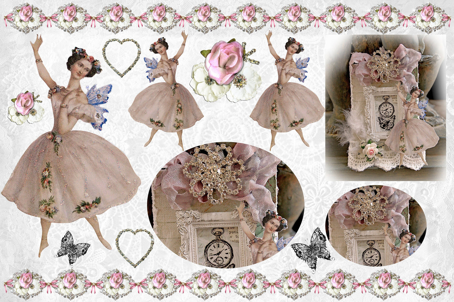 Balerina - Large Rice Paper for Decoupage - Furniture Decoupage - Vintage Decoupage - Floral Decoupage Paper