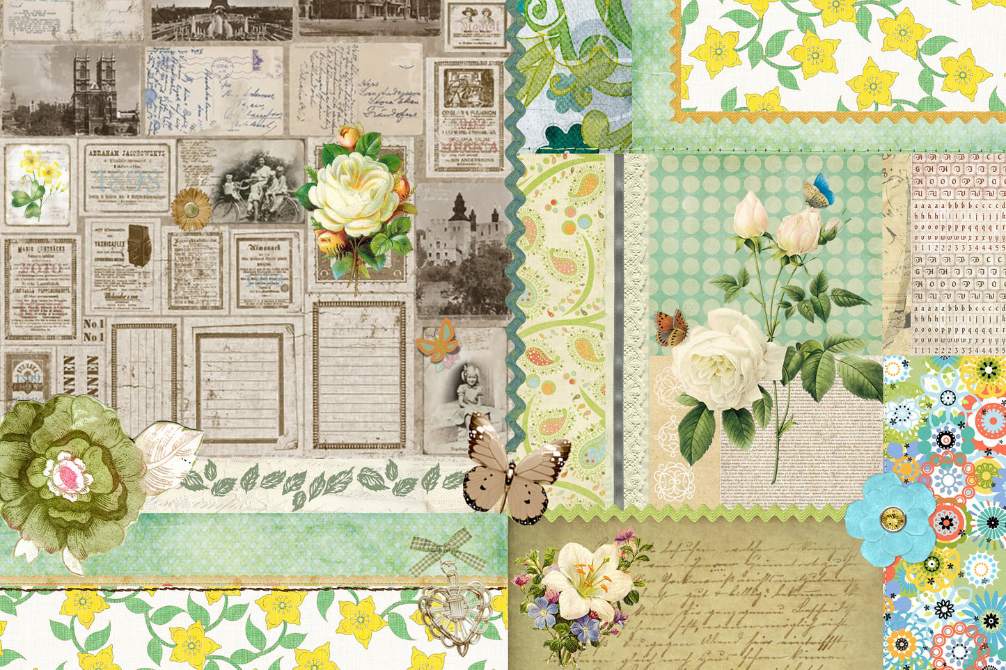 Large Decoupage for Furniture - Vintage Decoupage - Floral Decoupage Paper - Rice Paper - White Rose