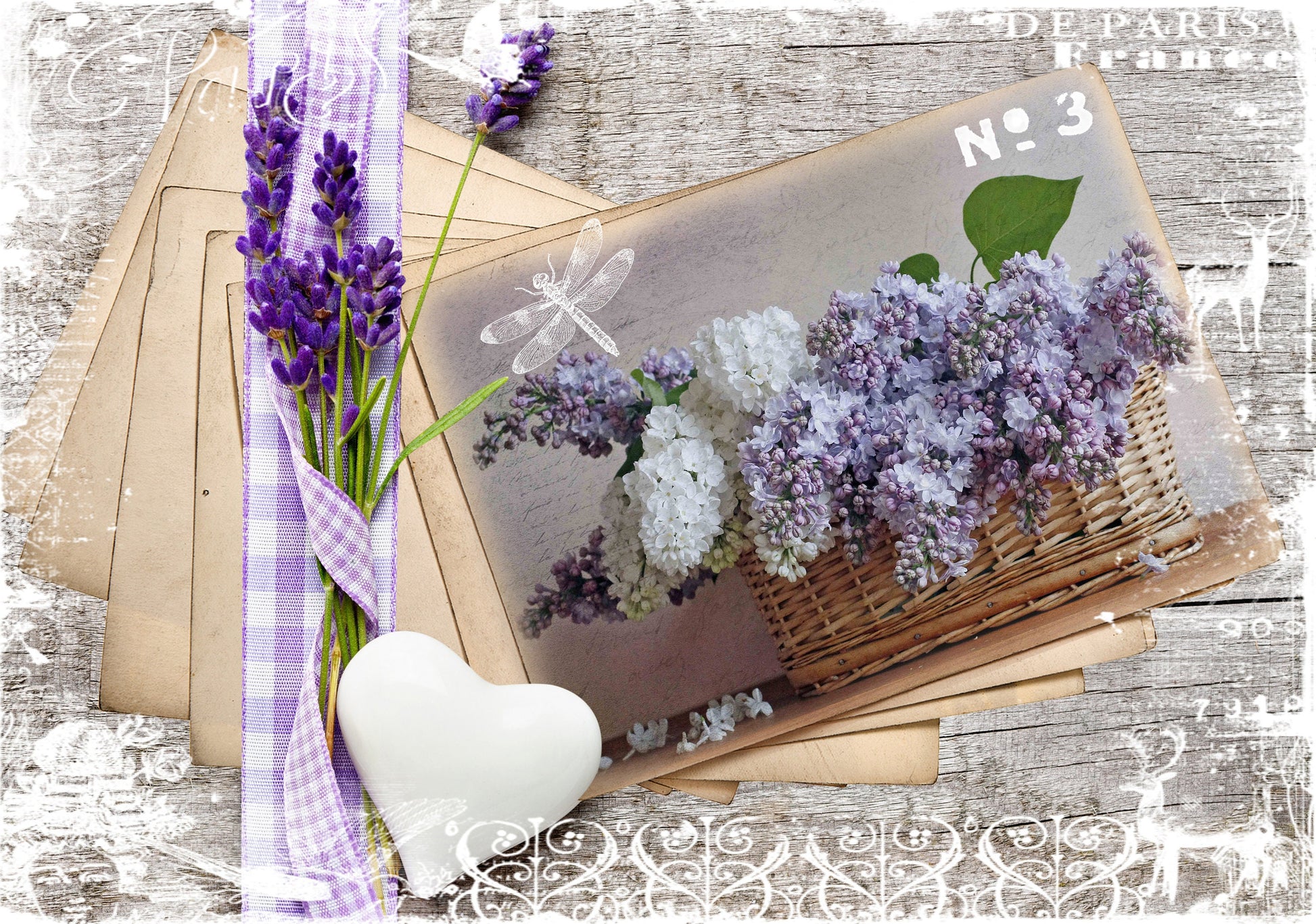 levander decoupage paper
