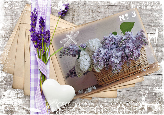 levander decoupage paper