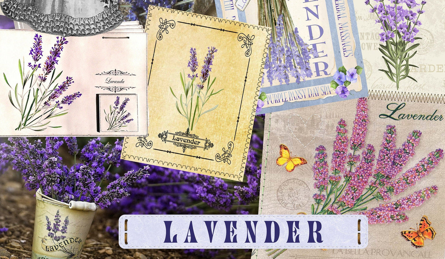 Large Decoupage for Furniture - Vintage Decoupage - Floral Decoupage Paper - Rice Paper - Levander Women