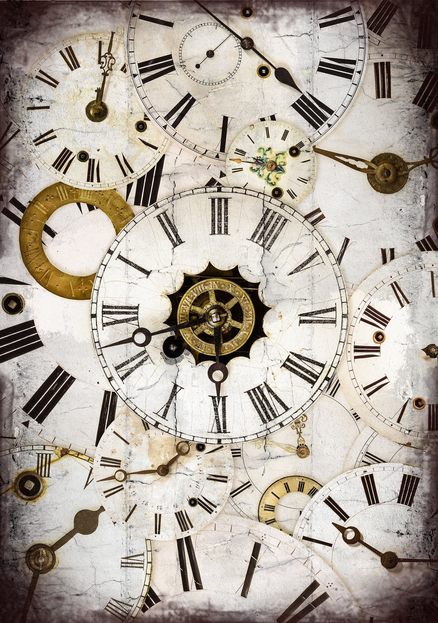Large Decoupage for Furniture - Vintage Decoupage - Floral Decoupage Paper - Rice Paper - Pocket Watch