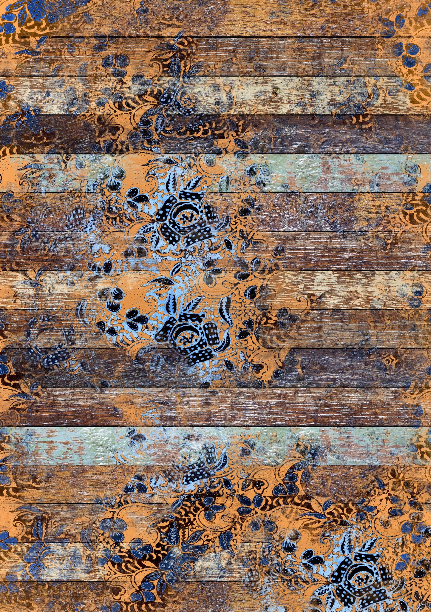 Large Decoupage for Furniture - Rice Paper - Vintage Decoupage - Floral Decoupage Paper - Rice Paper - Blue Flowers
