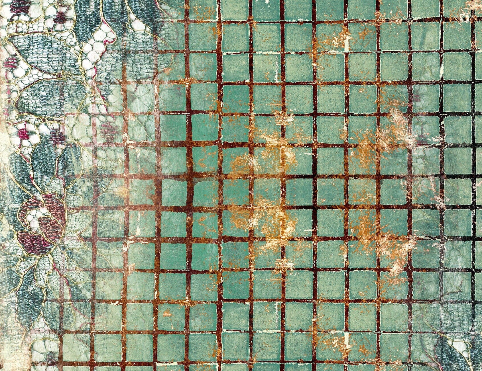 Large Decoupage for Furniture - Rice Paper - Vintage Decoupage - Floral Decoupage Paper - Rice Paper - Green Flower Tile