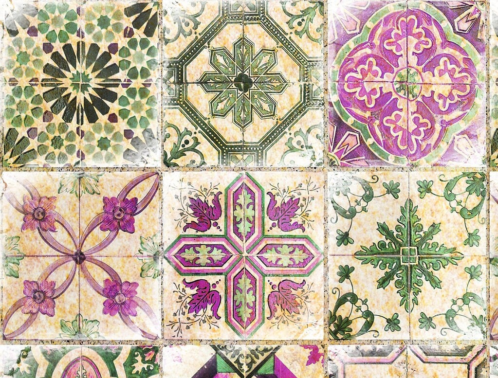 Large Decoupage for Furniture - Rice Paper - Vintage Decoupage - Floral Decoupage Paper - Rice Paper - Colorful Tile
