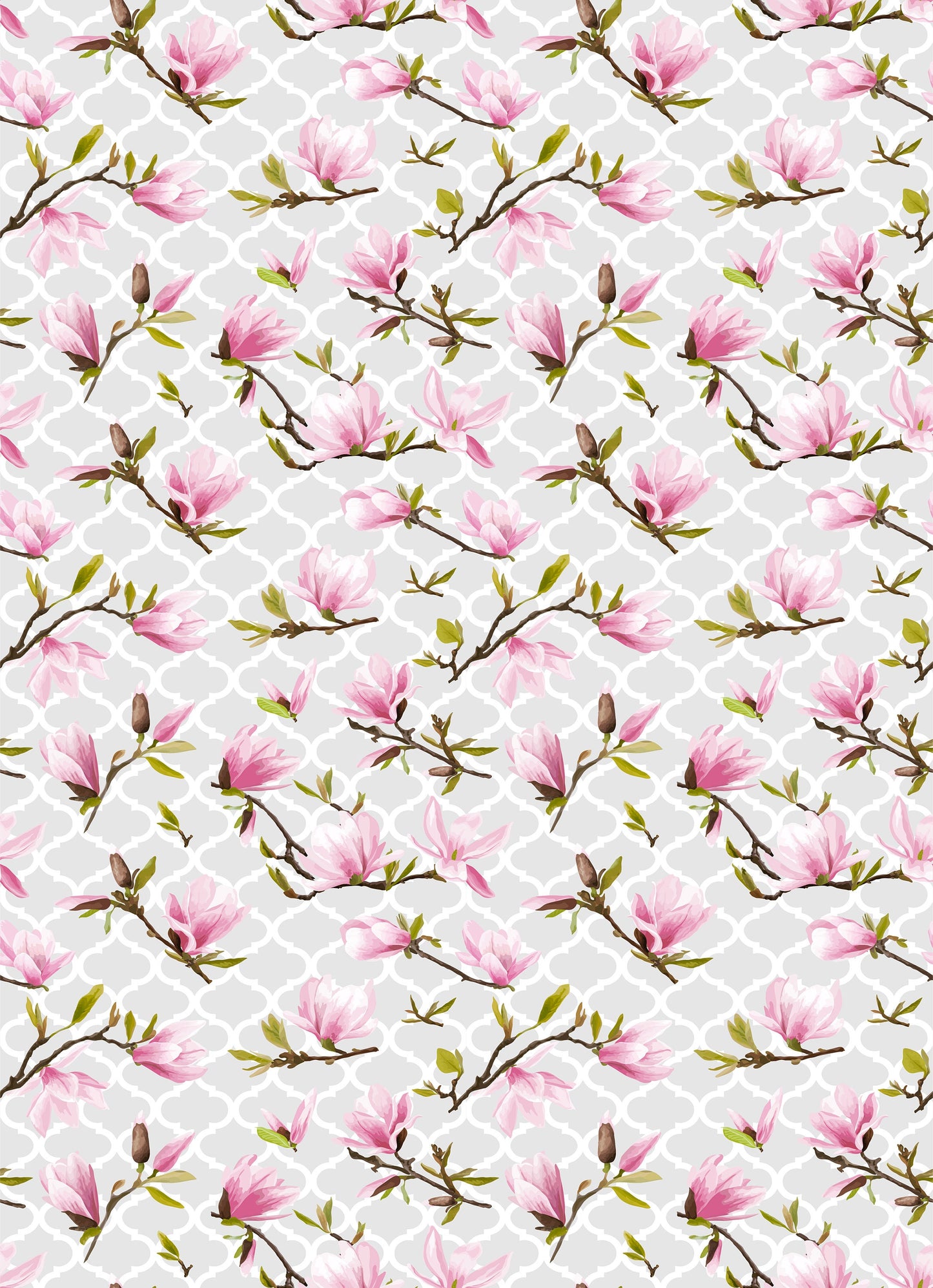 Large Decoupage for Furniture - Rice Paper - Vintage Decoupage - Floral Decoupage Paper - Rice Paper - Green Pink Flowers