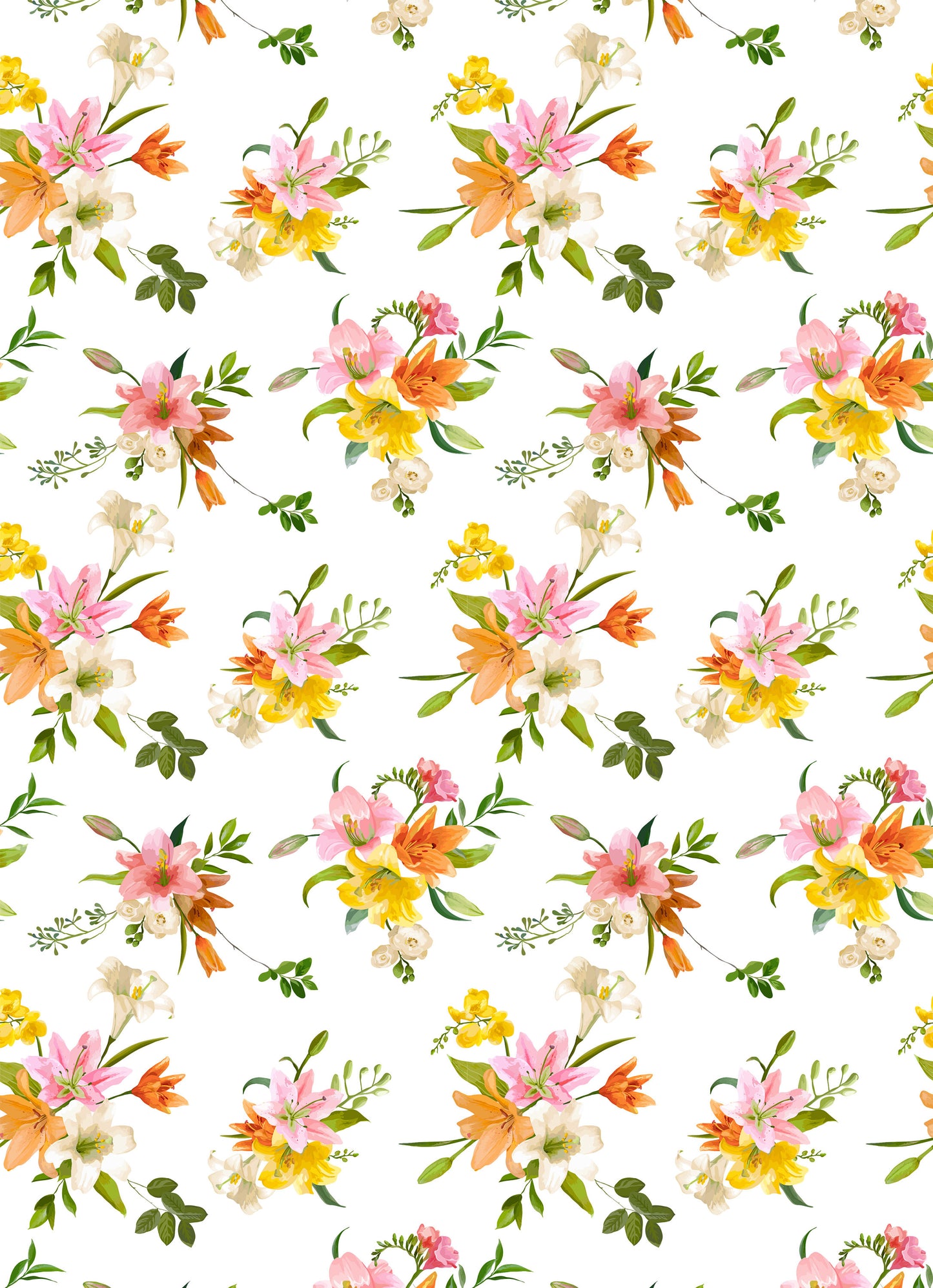 Large Decoupage for Furniture - Rice Paper - Vintage Decoupage - Floral Decoupage Paper - Rice Paper - Green Orange Pink Flowers