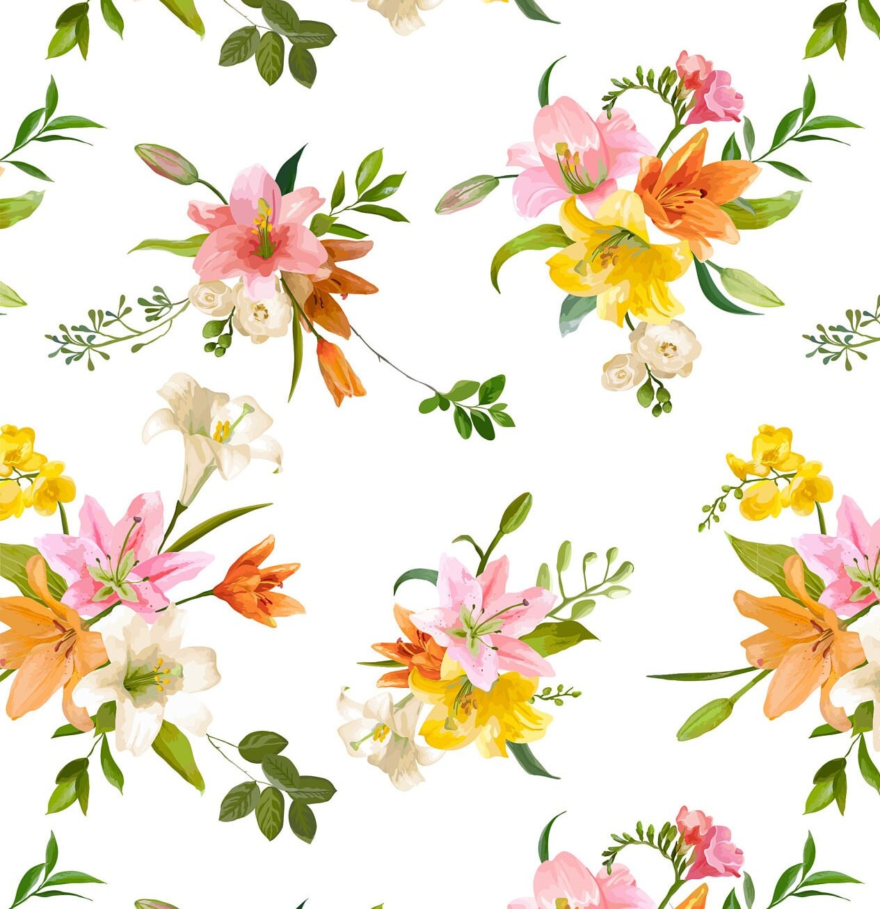 Large Decoupage for Furniture - Rice Paper - Vintage Decoupage - Floral Decoupage Paper - Rice Paper - Green Orange Pink Flowers