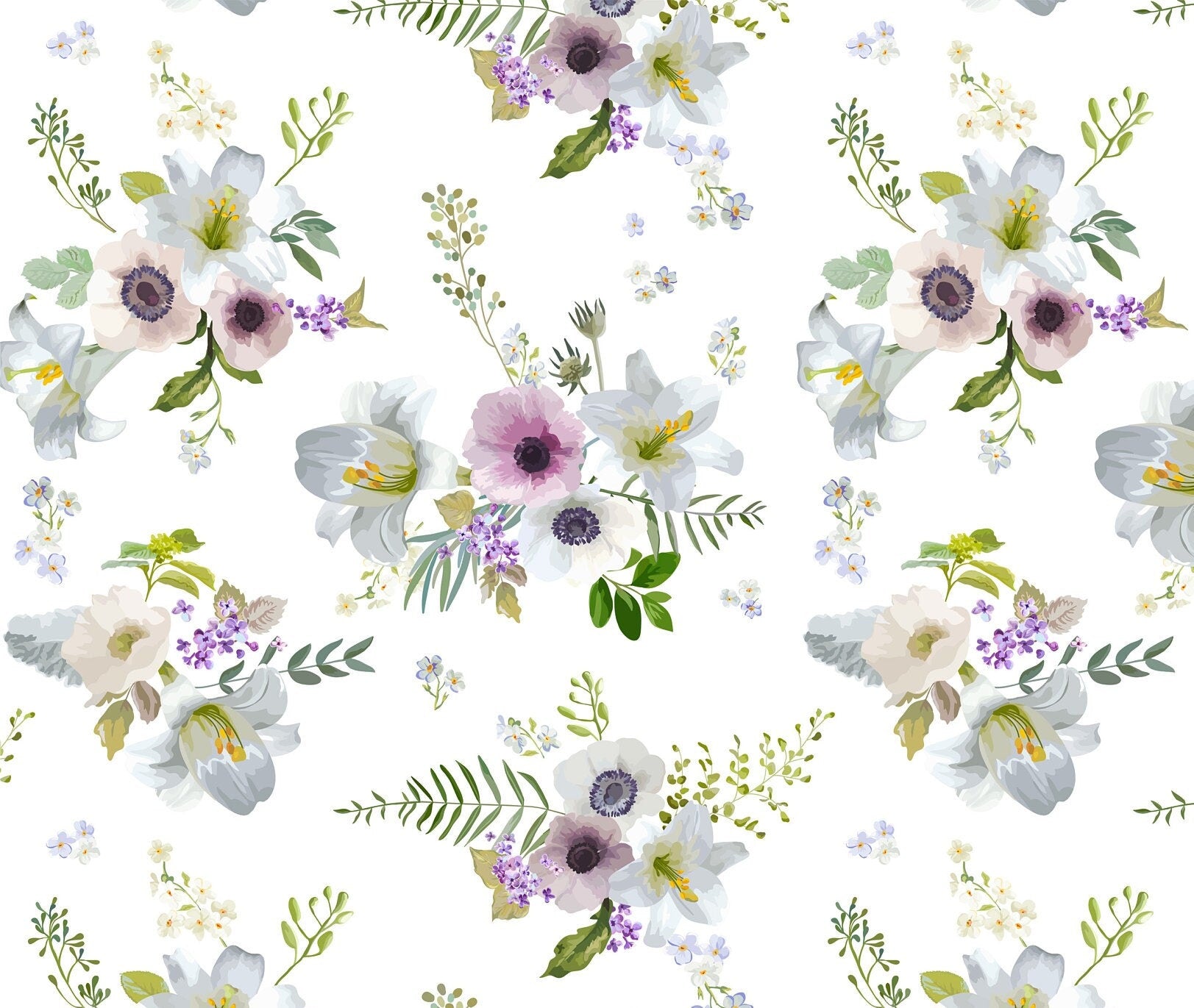 Large Decoupage for Furniture - Rice Paper - Vintage Decoupage - Floral Decoupage Paper - White Pink Flowers