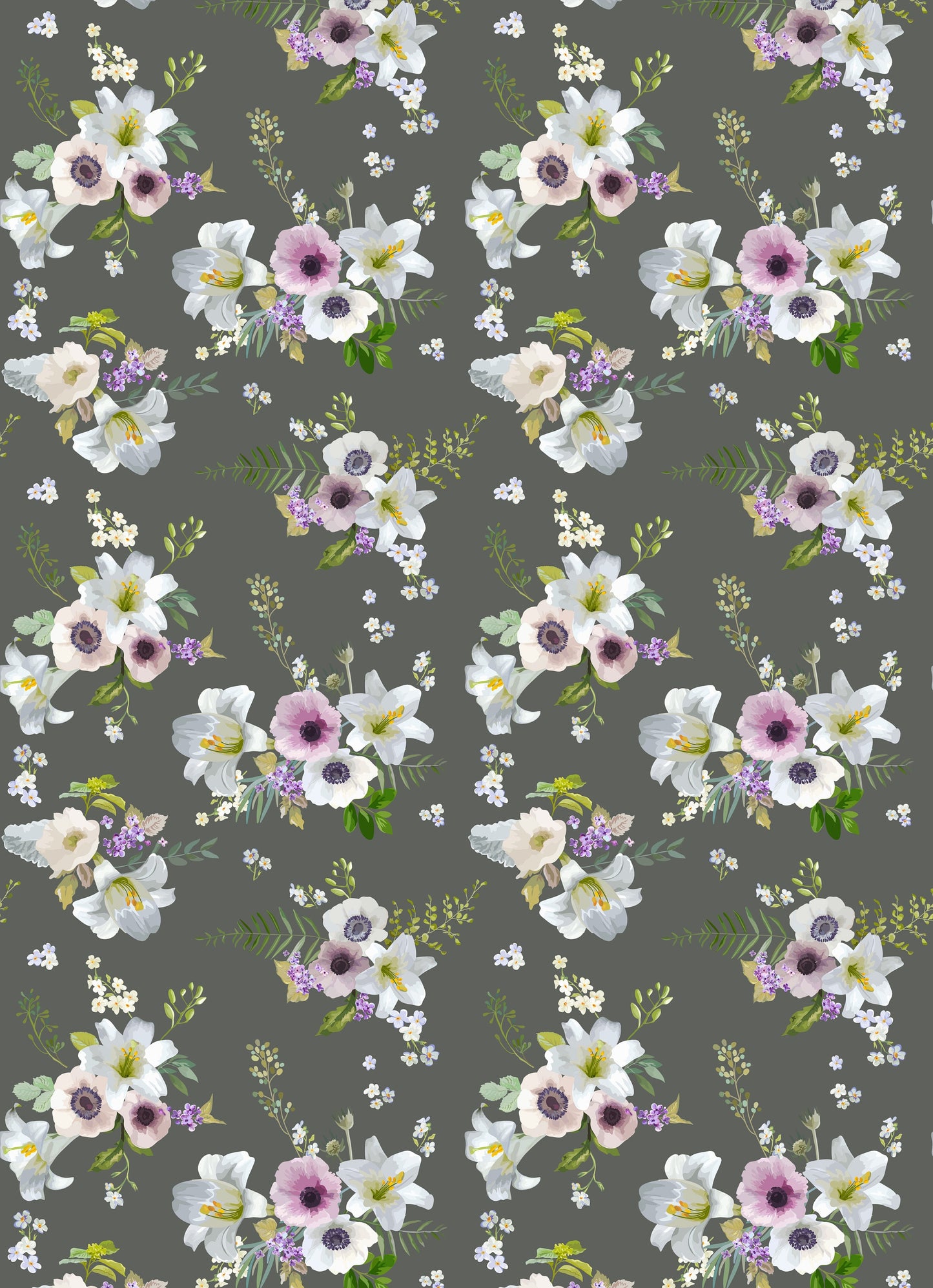 Large Decoupage for Furniture - Rice Paper - Vintage Decoupage - Floral Decoupage Paper - White Grey Pink Flowers