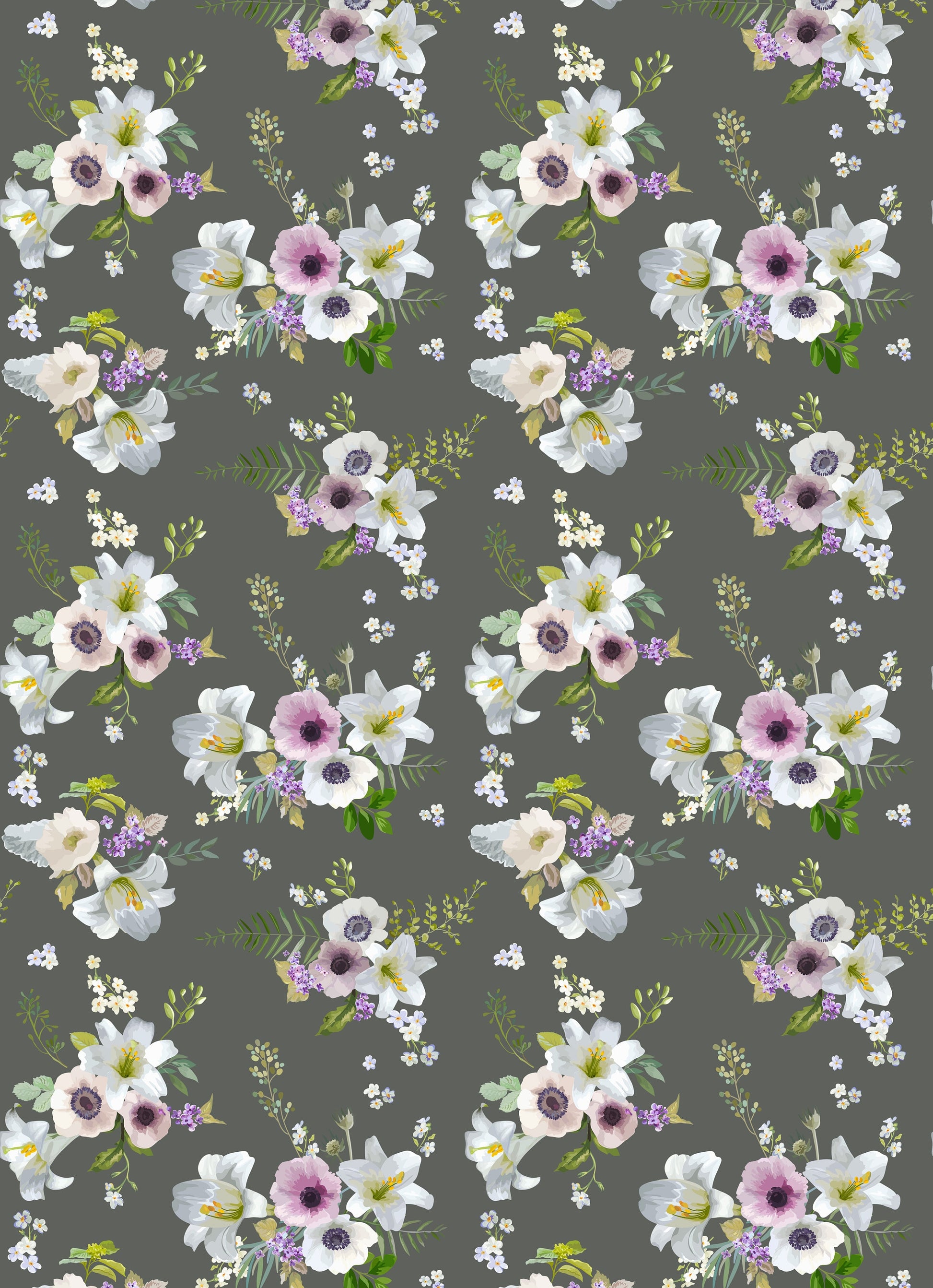 Large Decoupage for Furniture - Rice Paper - Vintage Decoupage - Floral Decoupage Paper - White Grey Pink Flowers
