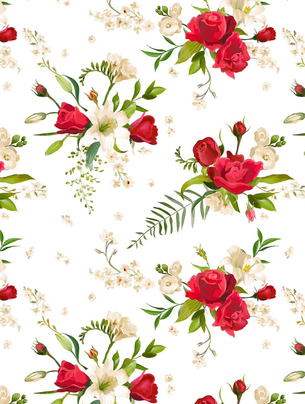 Large Decoupage for Furniture - Rice Paper - Vintage Decoupage - Floral Decoupage Paper - Red Flowers