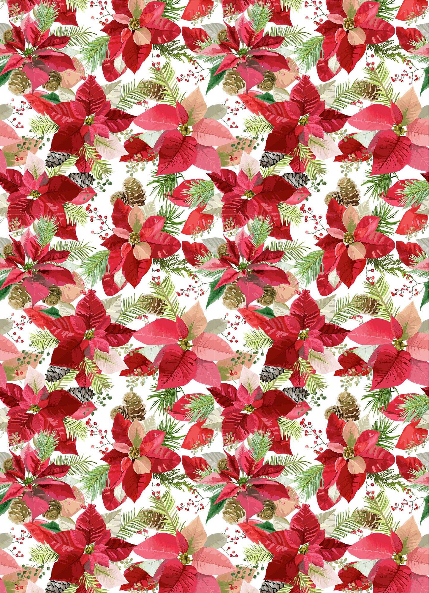 Large Decoupage for Furniture - Rice Paper - Vintage Decoupage - Floral Decoupage Paper - Red Flowers