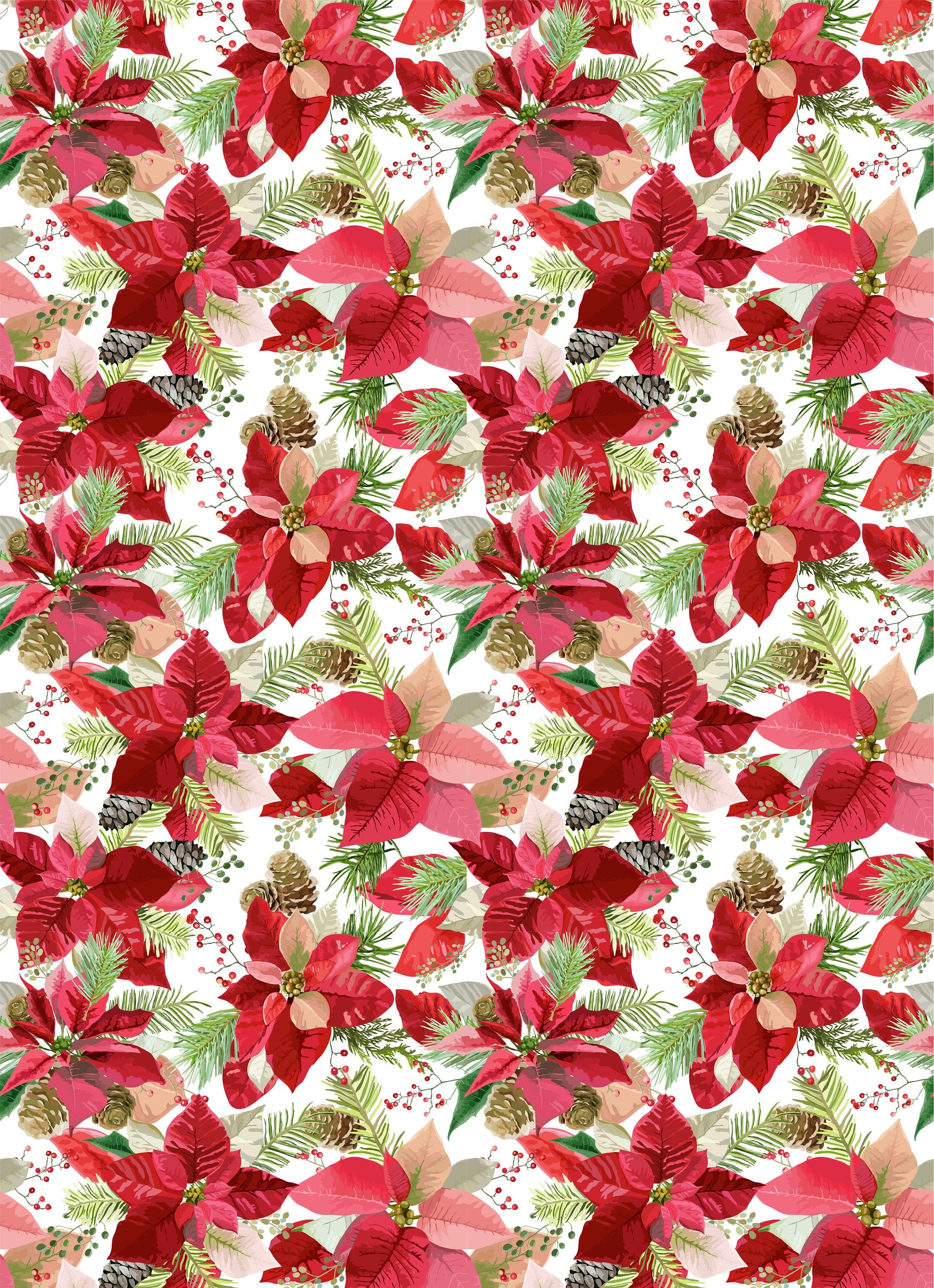 Large Decoupage for Furniture - Rice Paper - Vintage Decoupage - Floral Decoupage Paper - Red Flowers