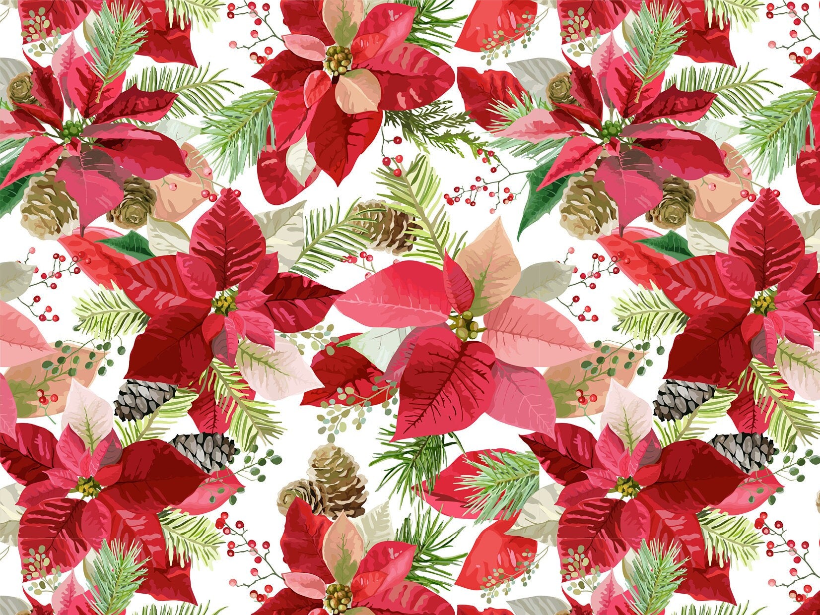 Large Decoupage for Furniture - Rice Paper - Vintage Decoupage - Floral Decoupage Paper - Red Flowers