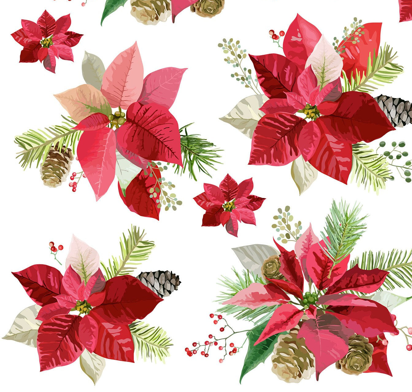 Large Decoupage for Furniture - Rice Paper - Vintage Decoupage - Floral Decoupage Paper - Red Flowers