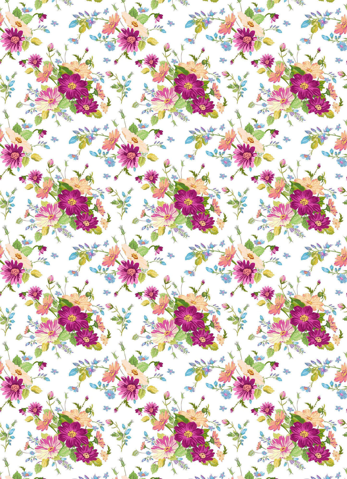 Large Decoupage for Furniture - Rice Paper - Vintage Decoupage - Floral Decoupage Paper - Pink Purple Flowers