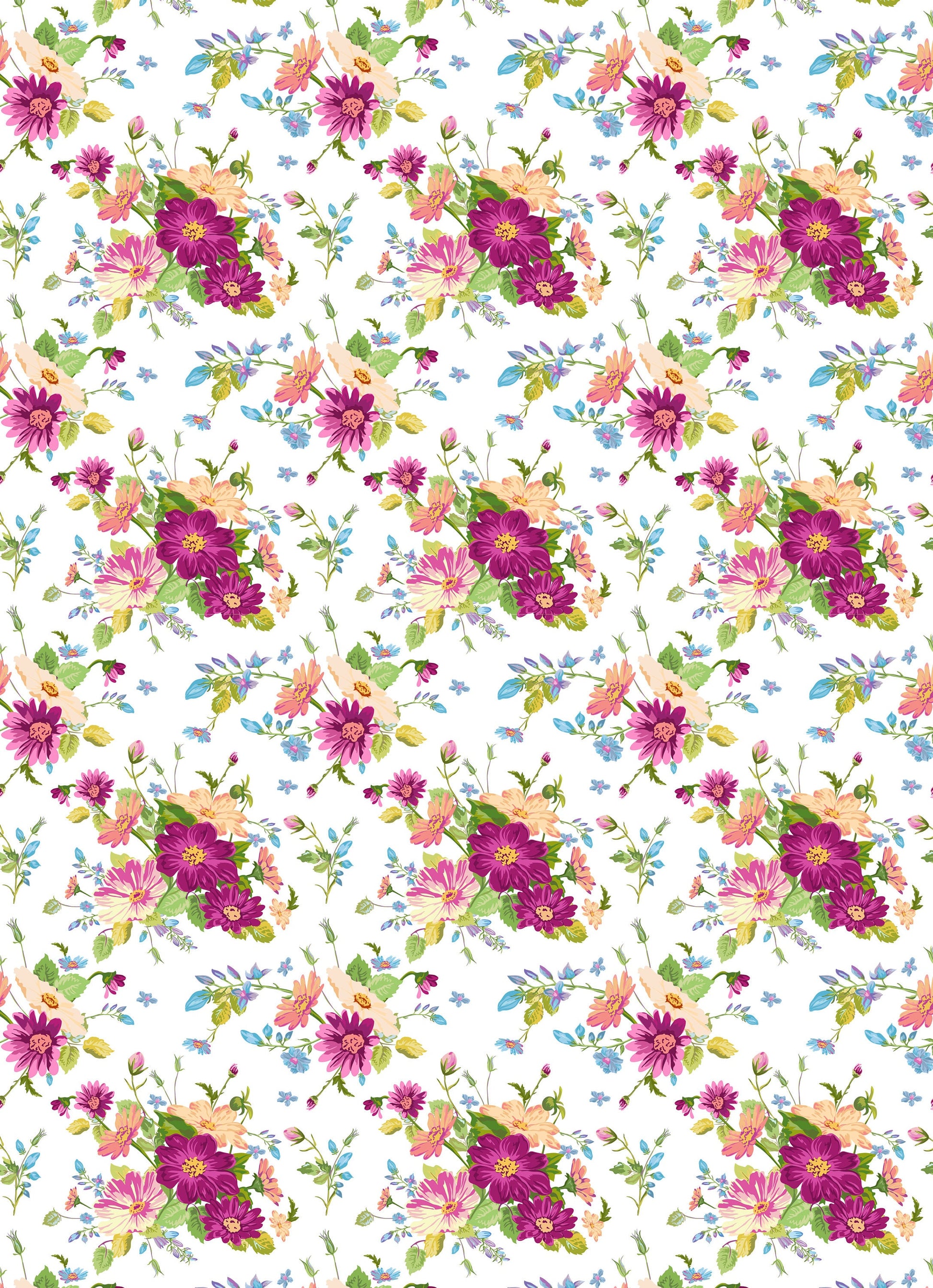 Large Decoupage for Furniture - Rice Paper - Vintage Decoupage - Floral Decoupage Paper - Pink Purple Flowers