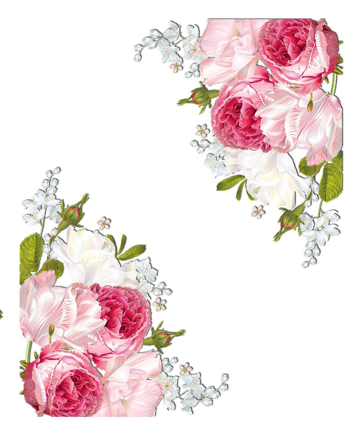 Roses - Large Decoupage for Furniture - Rice Paper - Vintage Decoupage - Floral Decoupage Paper