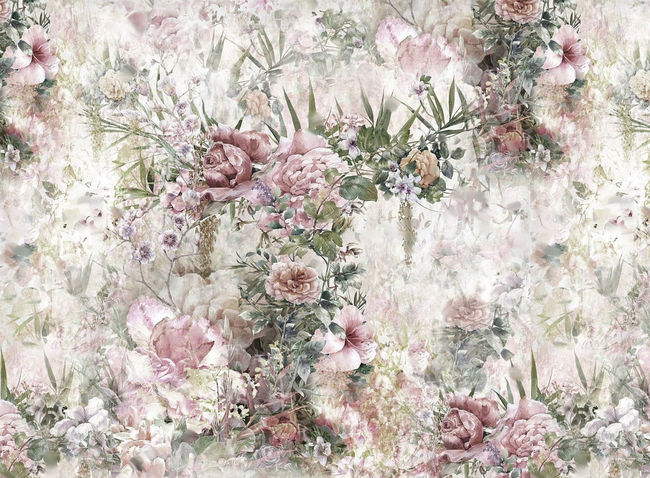 Large Decoupage for Furniture - Rice Paper - Vintage Decoupage - Floral Decoupage Paper - White Flowers