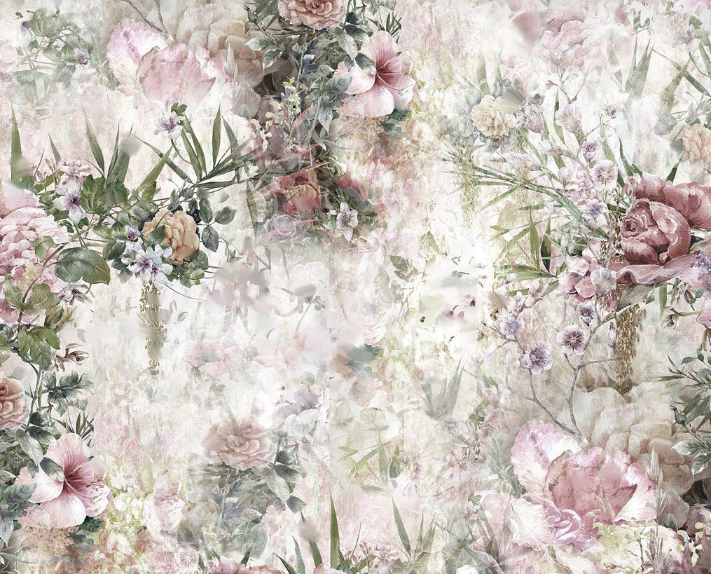 Large Decoupage for Furniture - Rice Paper - Vintage Decoupage - Floral Decoupage Paper - White Flowers
