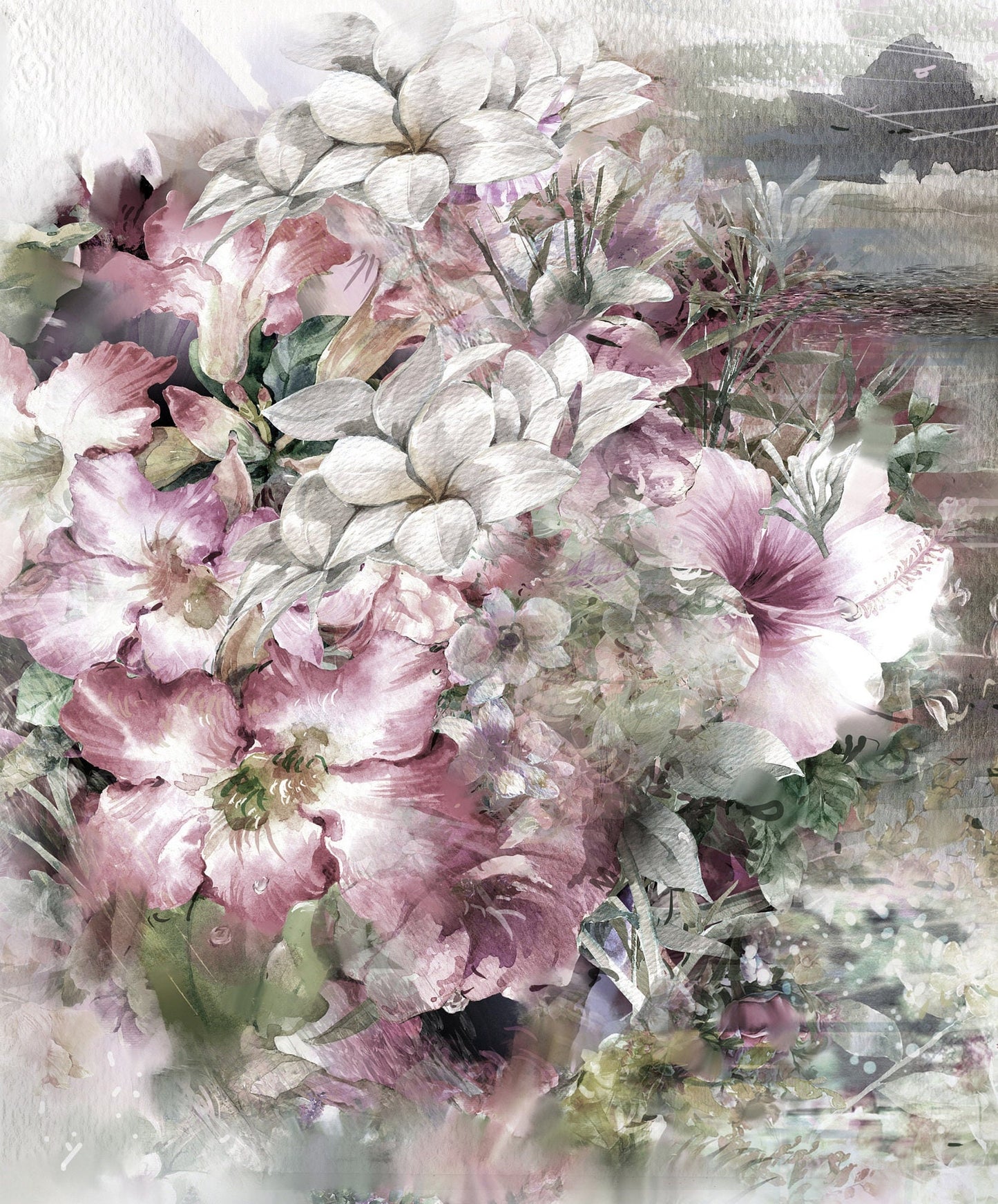 Floral Decoupage Rice Paper – Vintage White Flower Furniture