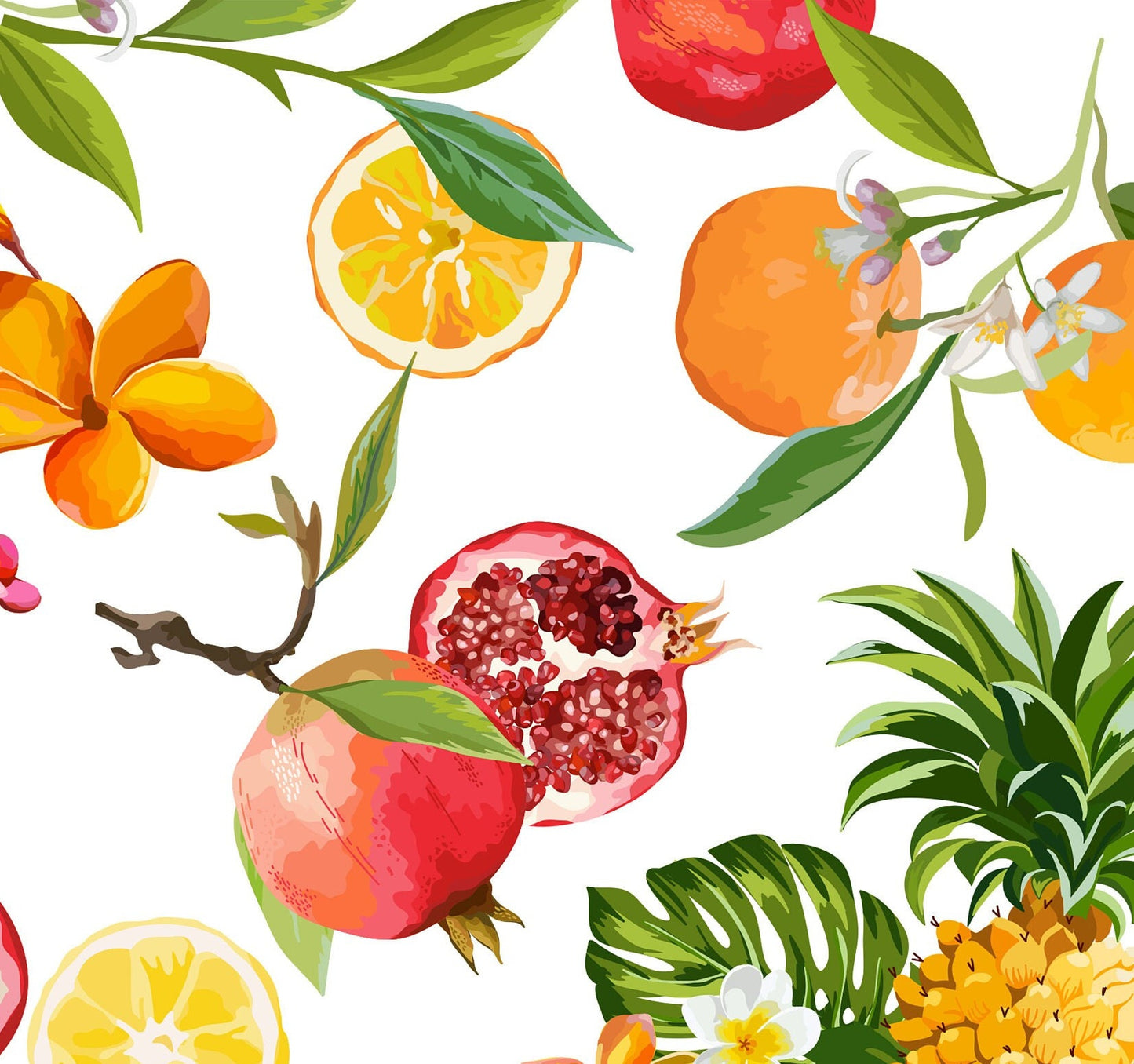 Large Decoupage for Furniture - Rice Paper - Vintage Decoupage - Floral Decoupage Paper - Fruits Pineapple Lemon