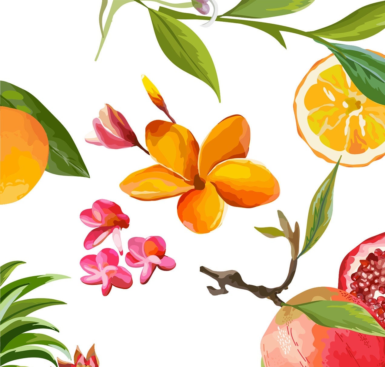 Large Decoupage for Furniture - Rice Paper - Vintage Decoupage - Floral Decoupage Paper - Fruits Pineapple Lemon
